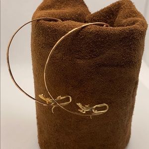 Vintage Dancing Lizard Hoop Earrings